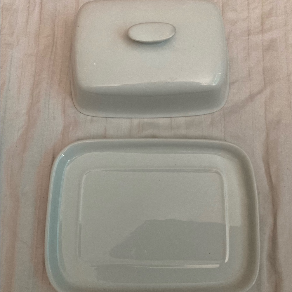 Elegant White Butter Dish